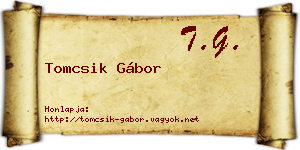 Tomcsik Gábor névjegykártya